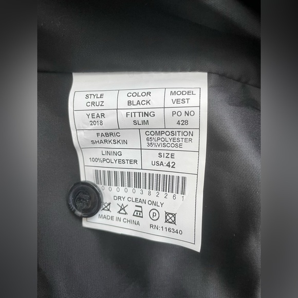 Ferrecci Men Black Vest Size 42 - Picture 5 of 5